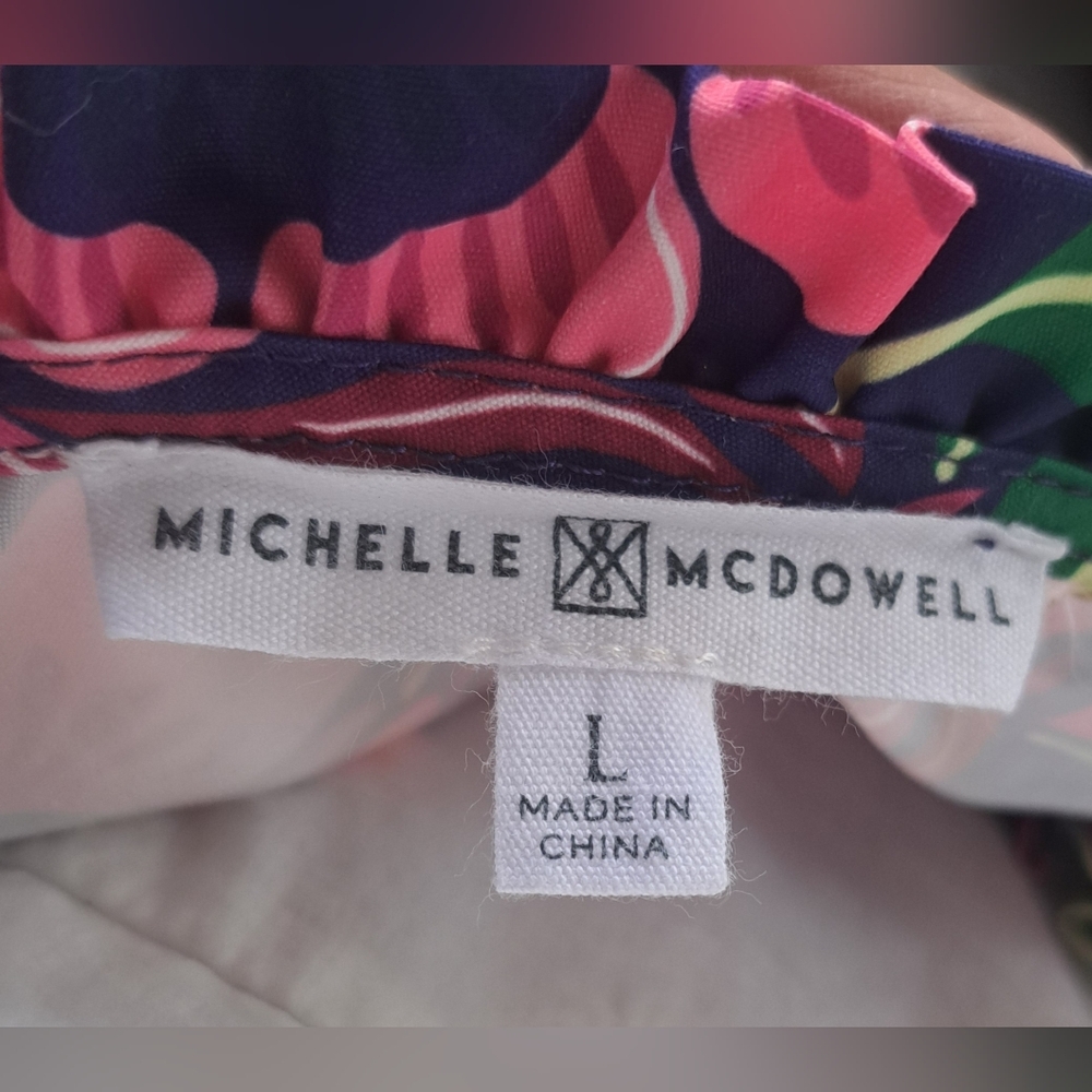 Michelle Mcdowell Floral Pink and Green Women's Dress - Picture 8 of 9